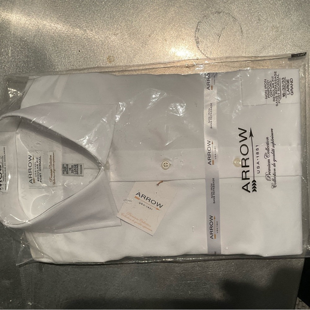 Arrow Men's White Shirt Large 16 x 33